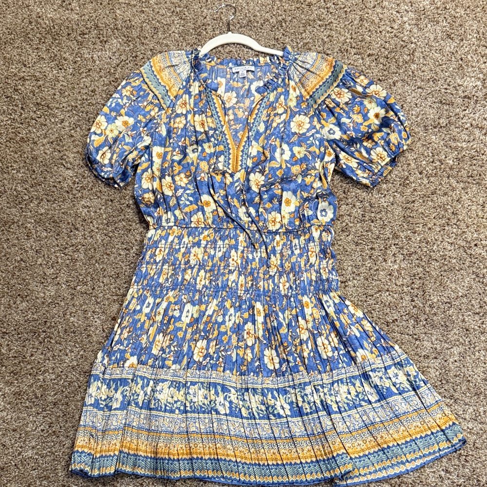 Current Air Blue and Orange Floral Dress